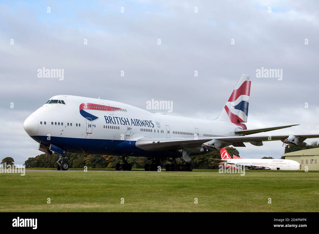 GBYGA British Airways Boeing 747 at Cotswold Airport Kemble October