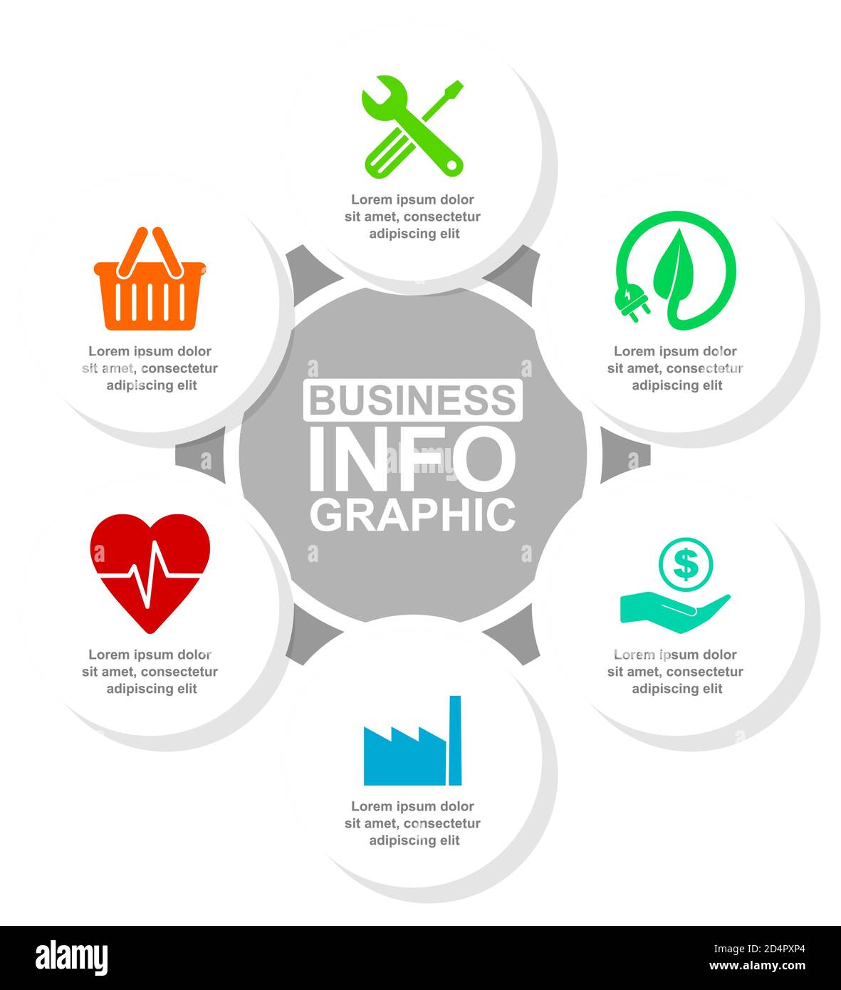 Flat design business infographic vector template for presentations and ...