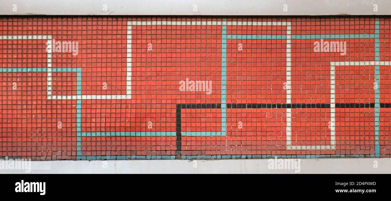 Red Ceramic Pattern Decorative red ceramic tiles pattern background on outside wall Stock ...