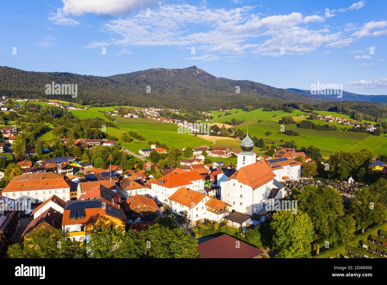 Lam, Mountain Kleiner Osser, Lamer Winkel, drone shot, Bavarian Forest, Upper Palatinate, Bavaria, Germany, Europe Stock Photo