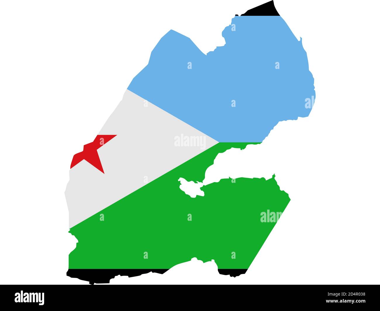 Flag in form form of the geographical country, Djibouti, Sub-Saharan Africa, Eastern Africa, Africa Stock Photo
