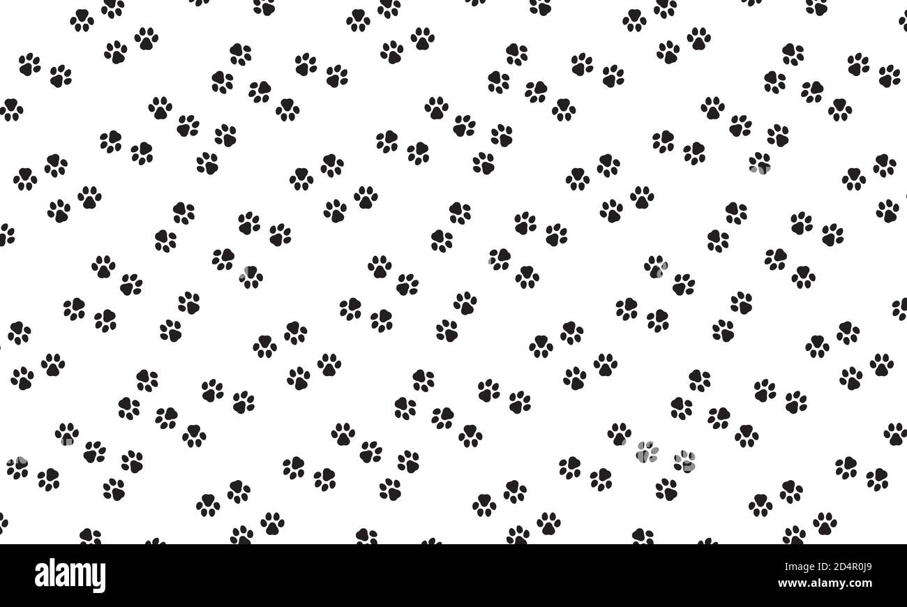 Dog footprint wallpaper. Pawprint. Vector on isolated white background. EPS 10 Stock Vector