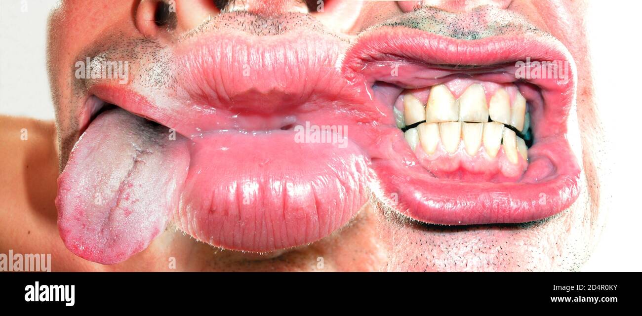The mouth, facial expression, panorama, Berlin, Germany, Europe Stock