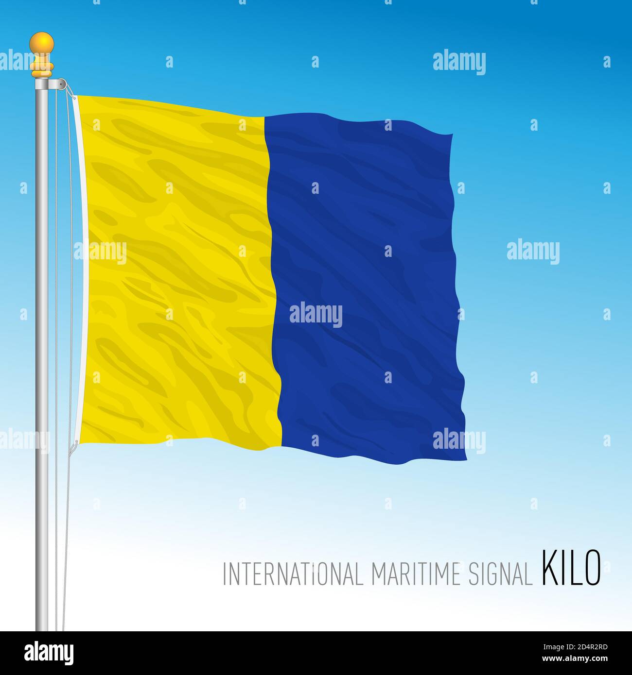 Kilo flag, international maritime signal, vector illustration Stock