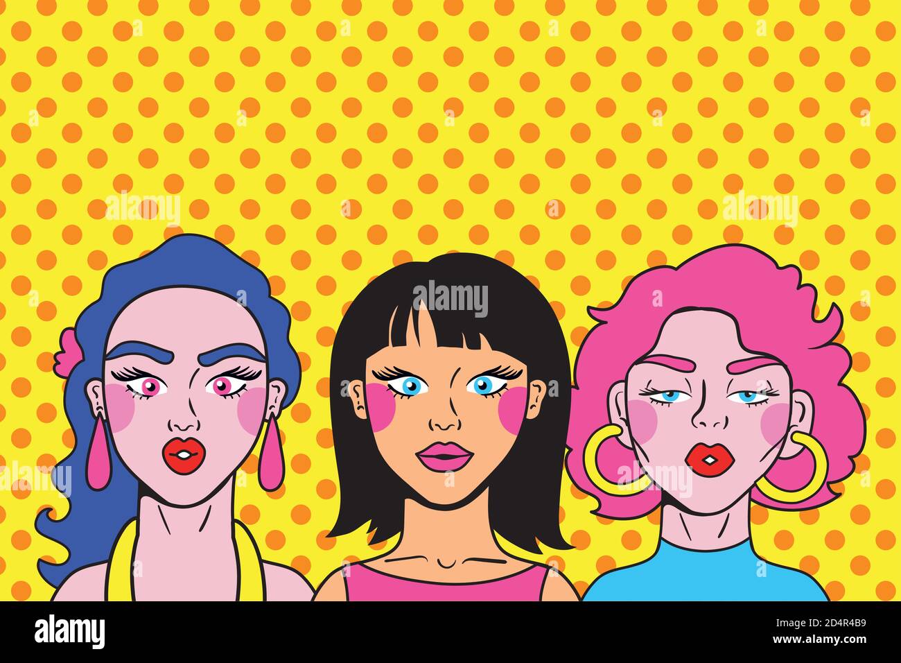 Young Women Friends Pop Art Style Vector Illustration Design Stock Vector Image And Art Alamy