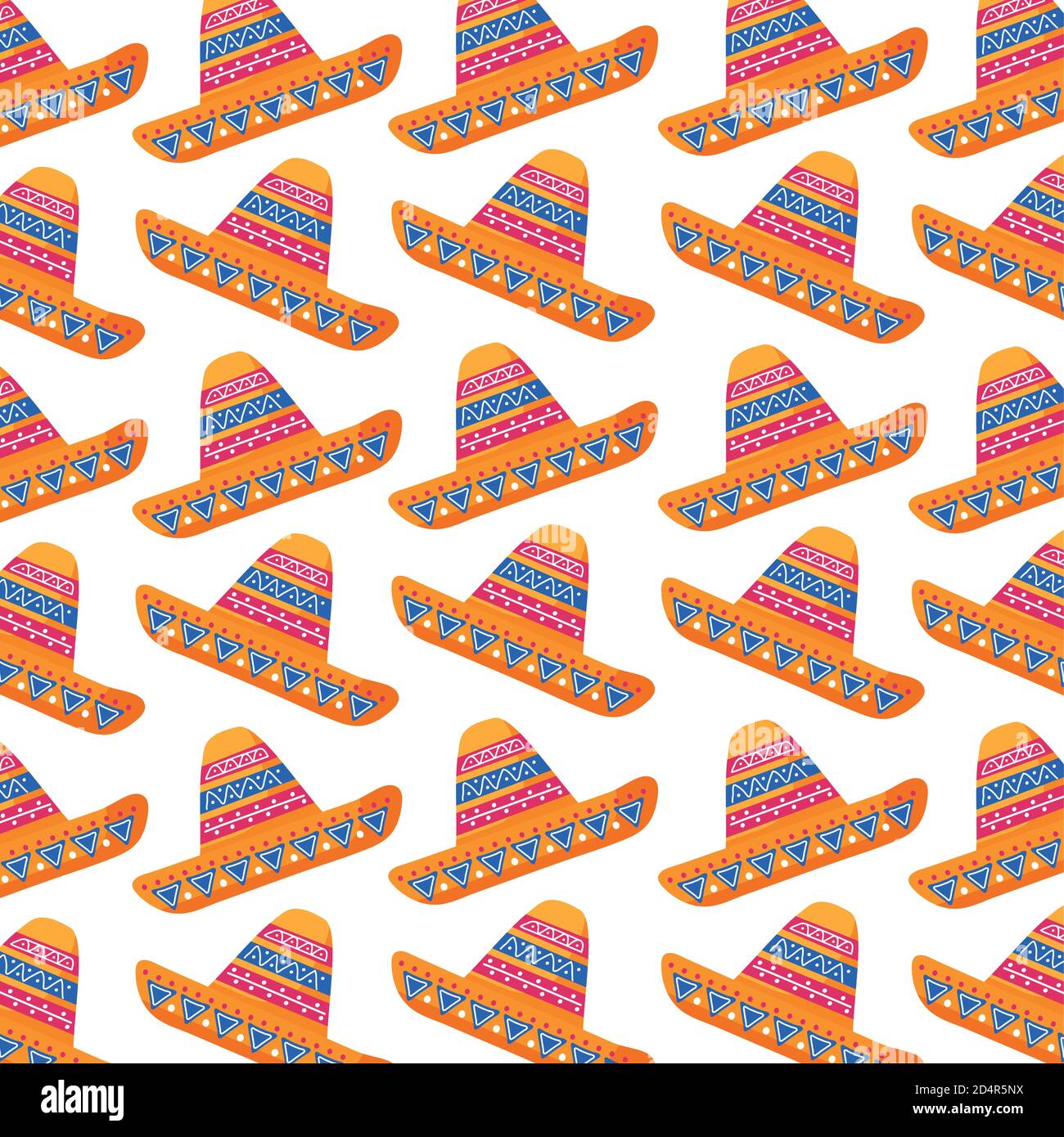 traditional mexican hats pattern background vector illustration design