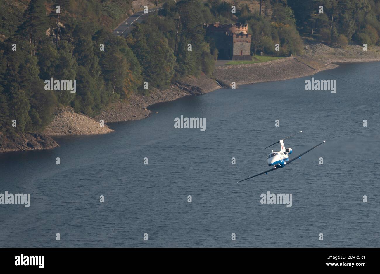 RAF Phenom ZM337, Low Level flying at Thirlmere in the lake District, LFA17 Stock Photo