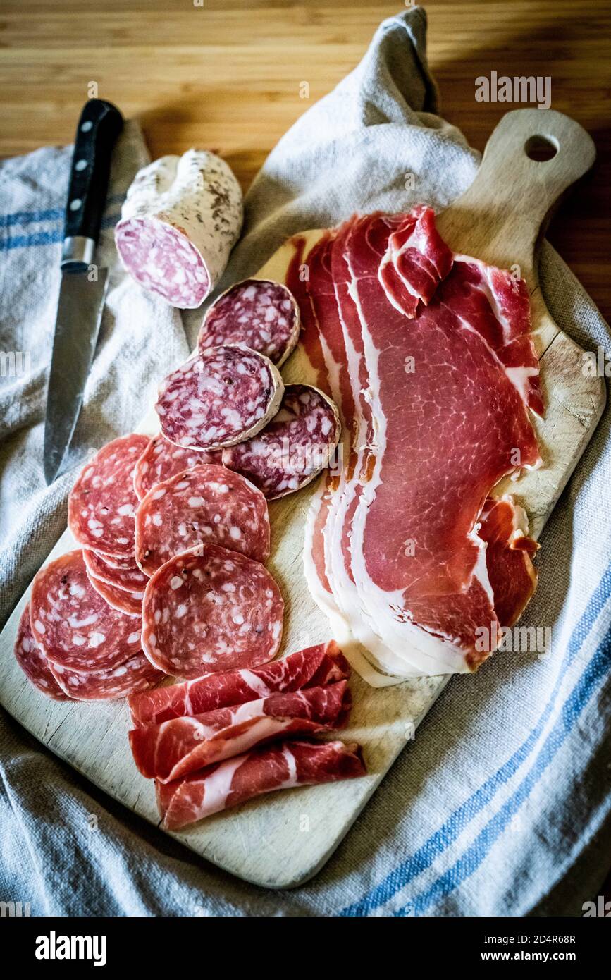 Assortment of cold meats Stock Photo - Alamy