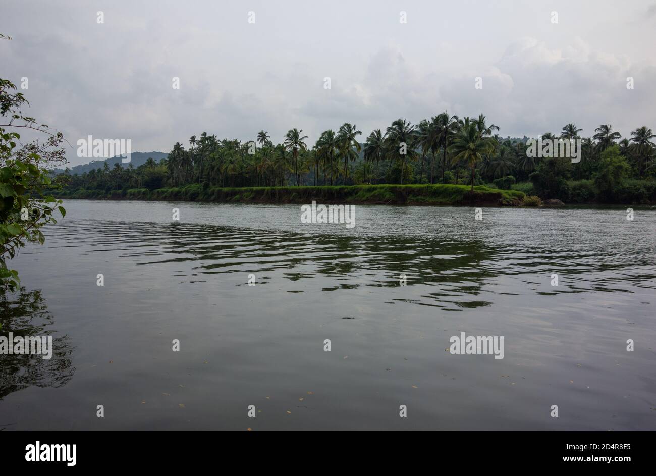 View of Chapora River near Alorna Fort, Alorna, Goa, India Stock Photo