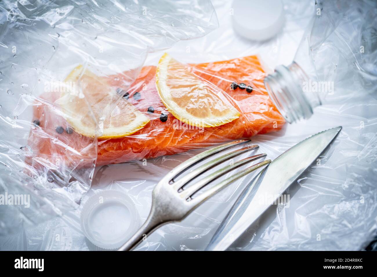 Illustration on the plastic found in food Stock Photo Alamy