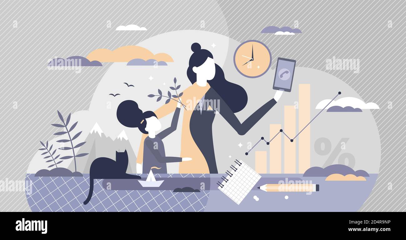 Work life balance for female as children or career choice tiny person ...