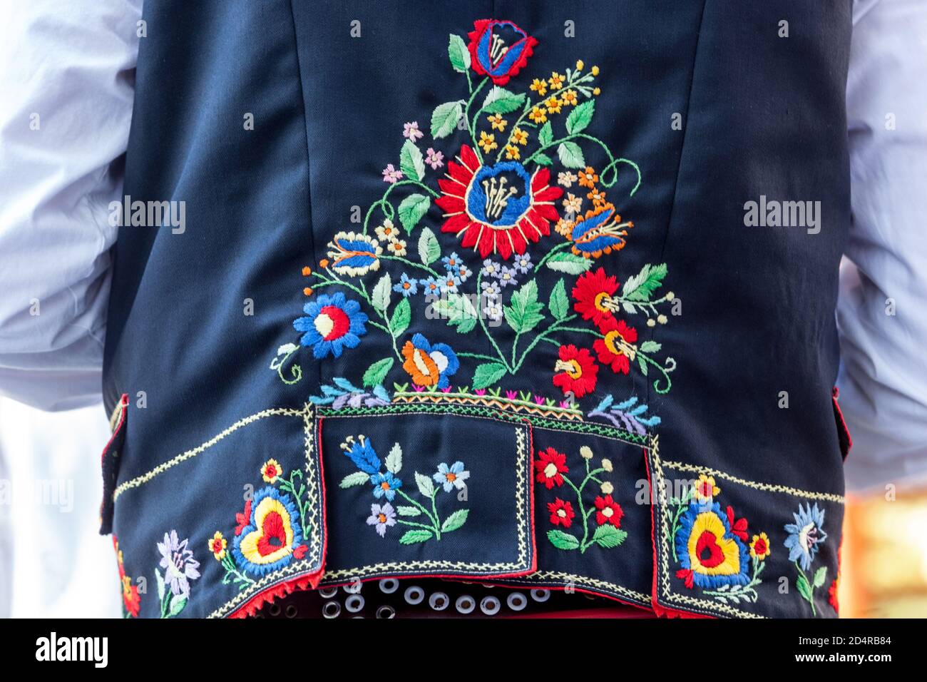 Traditional dress pattern folk Czech embroidery on folklore