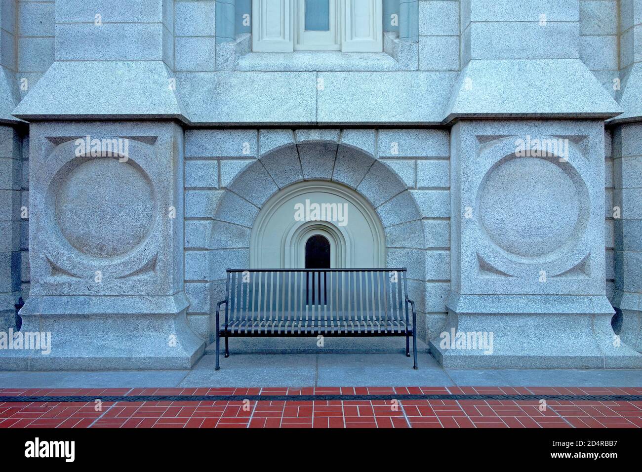 Closeup shot of an exterior of Assembly Hall at Temple Square complex Stock Photo