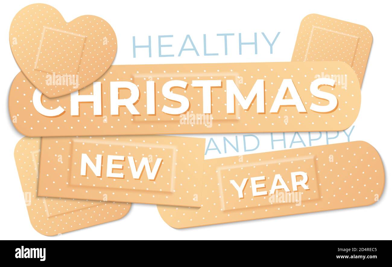 Healthy Christmas and happy new year. Medical holiday concept banner
