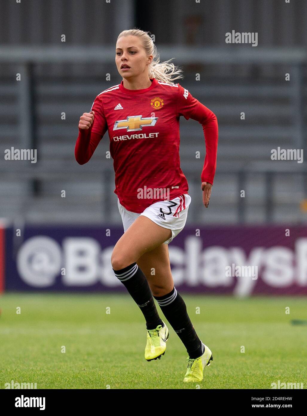 London, UK. 10th Oct, 2020. Lotta …kvist of Man Utd Women during the FAWSL match between Tottenham Hotspur Women & Manchester United Women at The Hive, London, England on 10 October 2020. Photo by Andy Rowland. Credit: PRiME Media Images/Alamy Live News Stock Photo