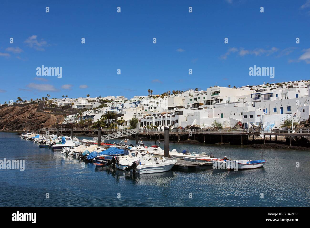 Marina in Puerto del Carmen, in the south of Lanzarote Island in the Canaries Archipelago, Spain Stock Photo