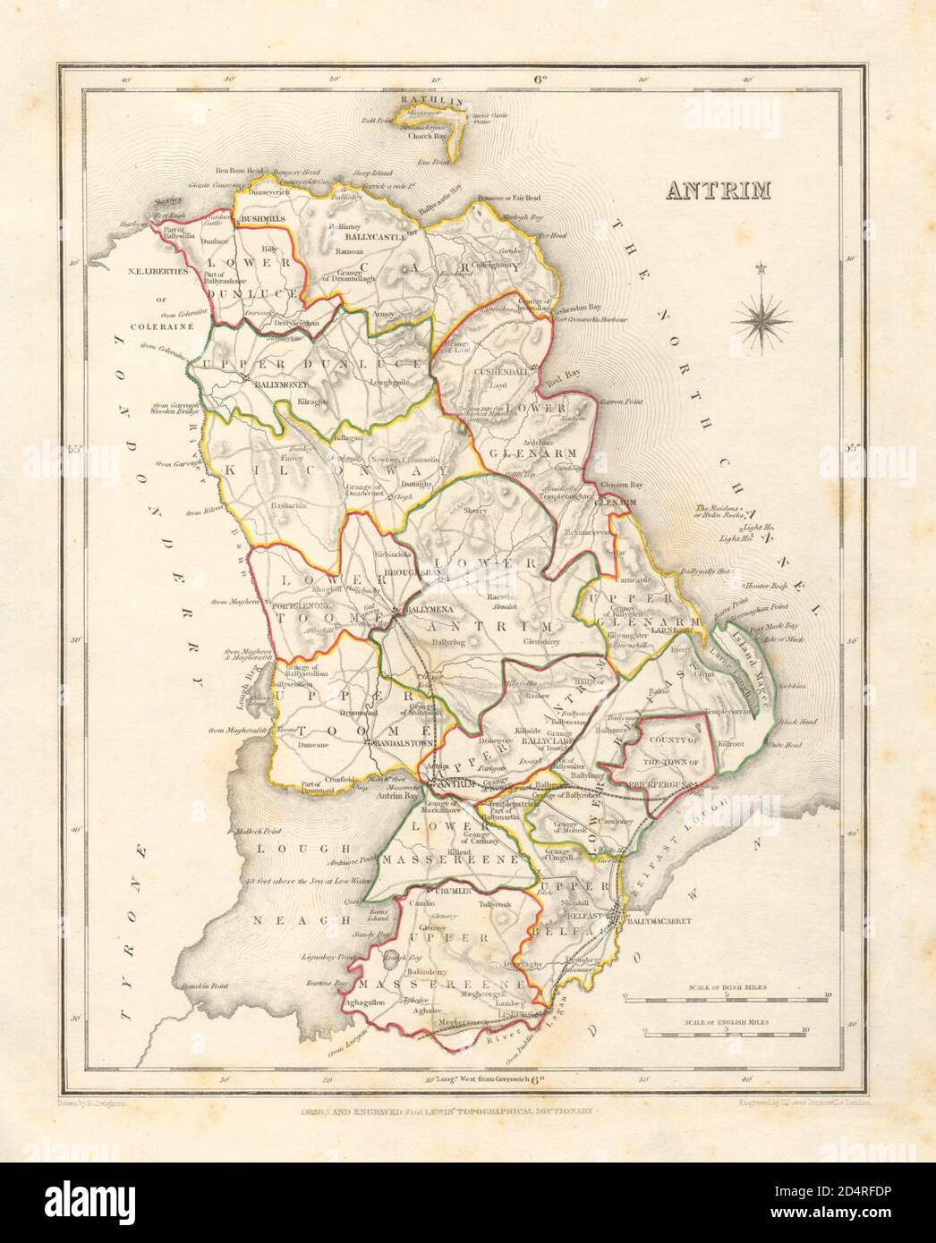 County antrim map hi-res stock photography and images - Alamy
