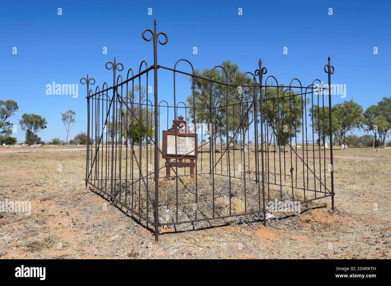 An old grave at Boulia Cemetery, Boulia, Queensland, QLD, Australia Stock Photo