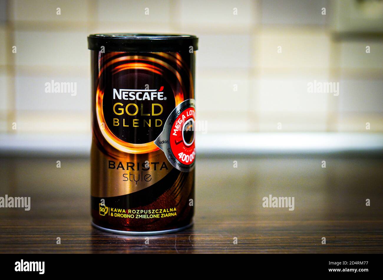 POZNAN, POLAND Mar 16, 2016 Nescafe Gold Blend Barista Style instant