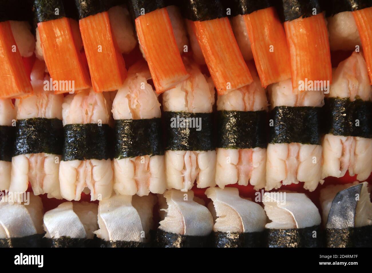 closeup of sushi rolls traditional japanese food Stock Photo - Alamy