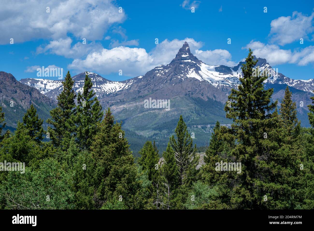 Highway 212, also known as the Beartooth Highway mountain pass in Wyoming and Montana Stock Photo