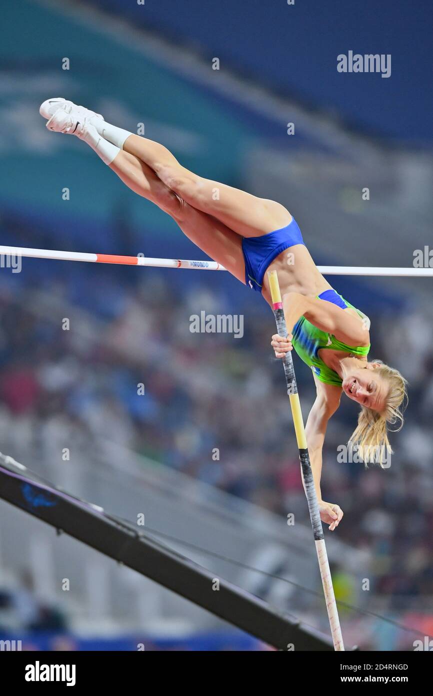 Tina Sutej (Slovenia). Pole Vault Women finals. IAAF World Athletics Championships, Doha 2019