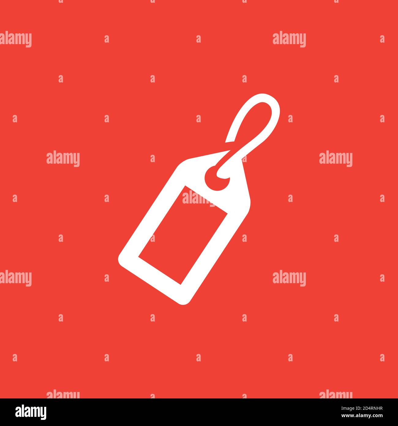 Tag Icon On Red Background. Red Flat Style Vector Illustration. Stock Vector