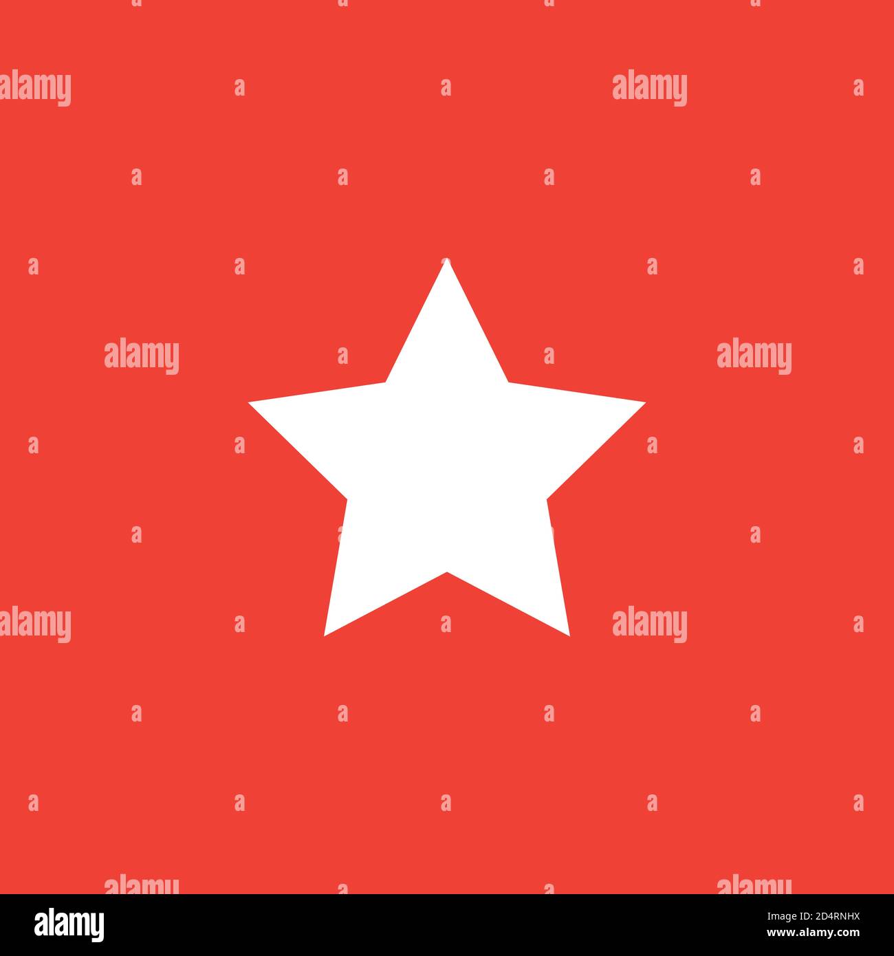 Star Icon On Red Background. Red Flat Style Vector Illustration. Stock Vector