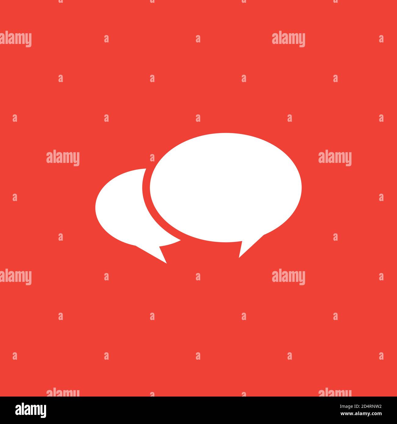 Speech Bubble Icon On Red Background. Red Flat Style Vector ...