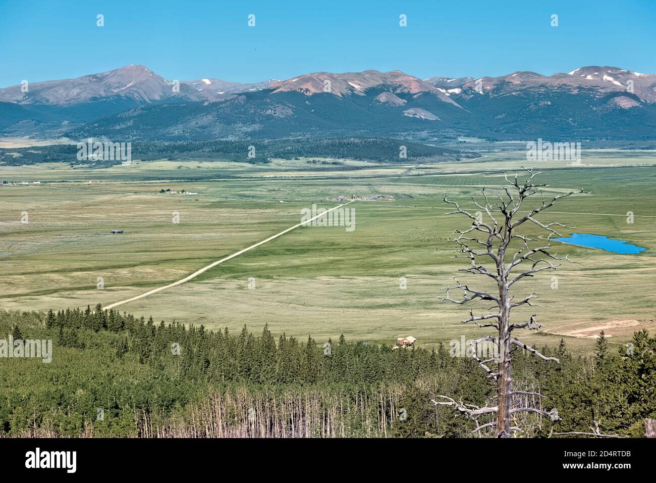 Looking down towards Fairplay from the Colorado Trail, Colorado Stock