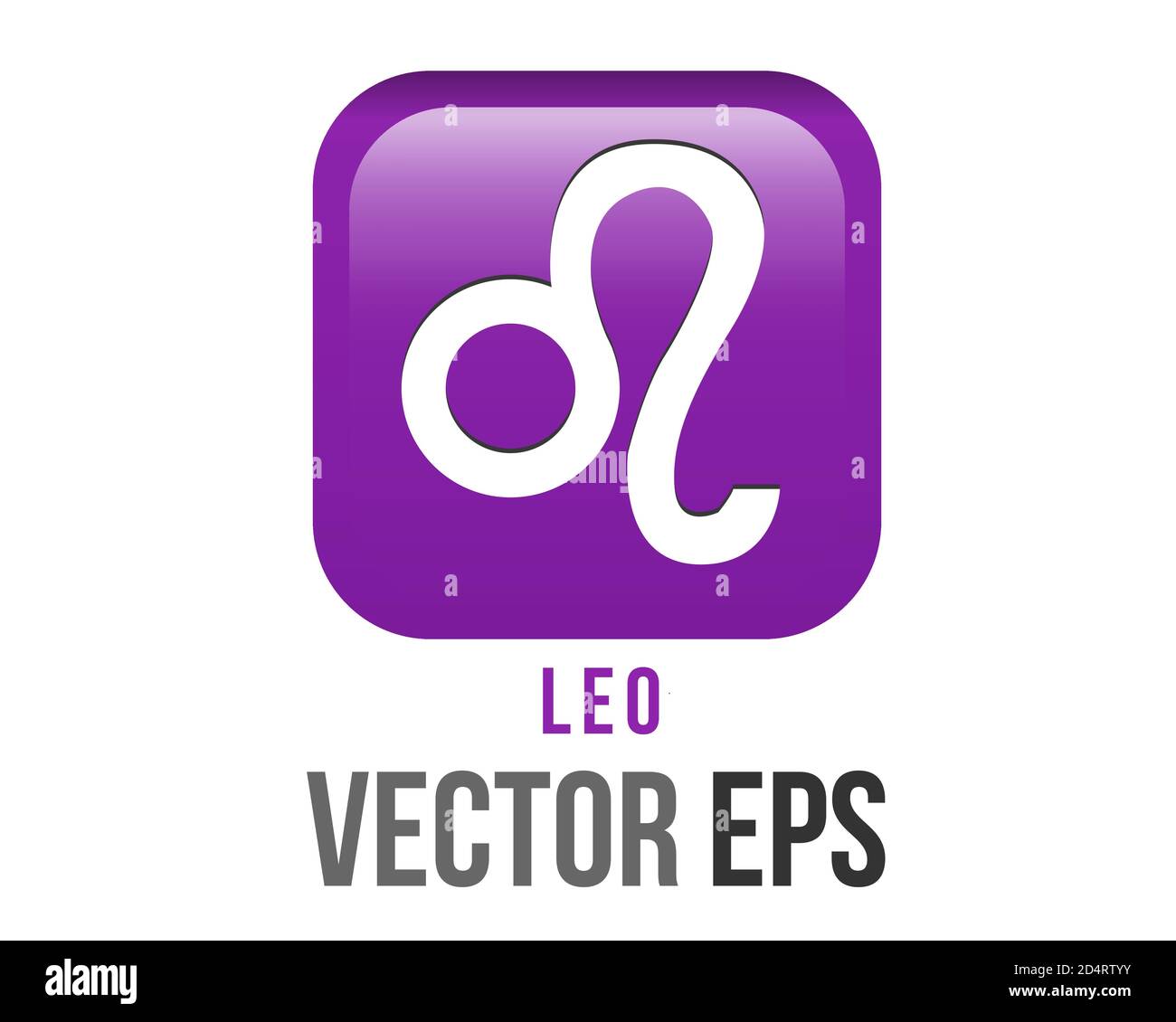 The isolated vector gradient purple Leo astrological sign icon in the Zodiac, represents lion Stock Vector