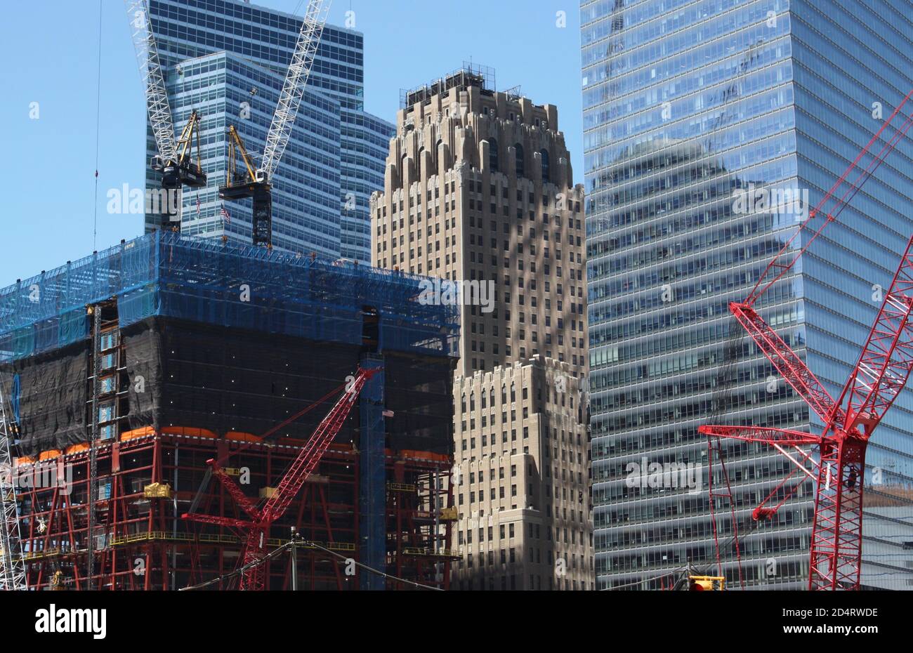 Cranes in Manhattan, New York Stock Photo