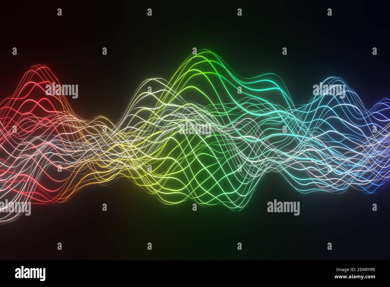 Illustration of colorful sound waves on a dark background - great for ...