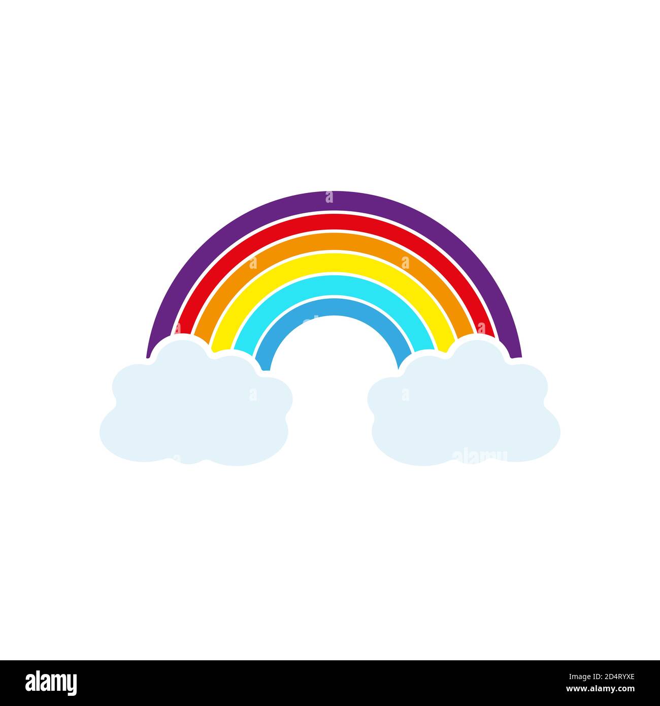 Color Rainbow With Clouds, With Gradient Mesh, Vector Illustration ...