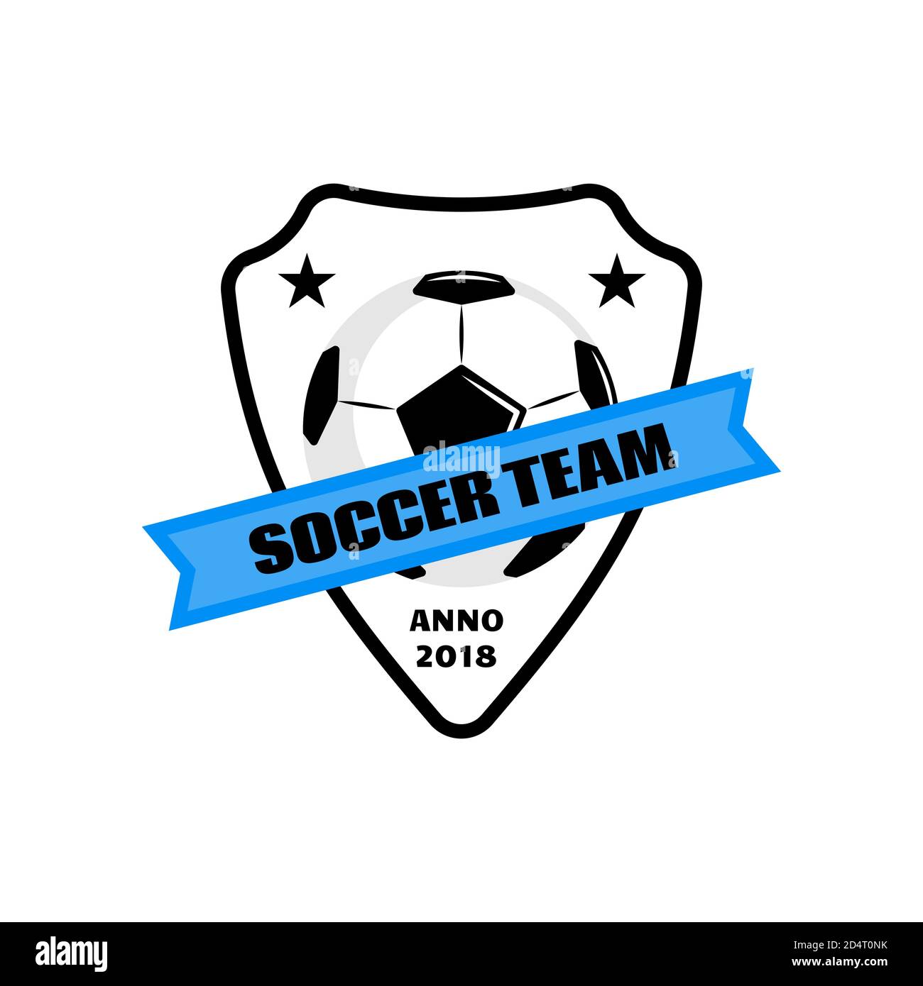 Soccer Football Logo Design With Ball On Shield Simple Vector Soccer Label Or Emblem Football Soccer Logo Badge Championship Vector Colorful Stock Vector Image Art Alamy