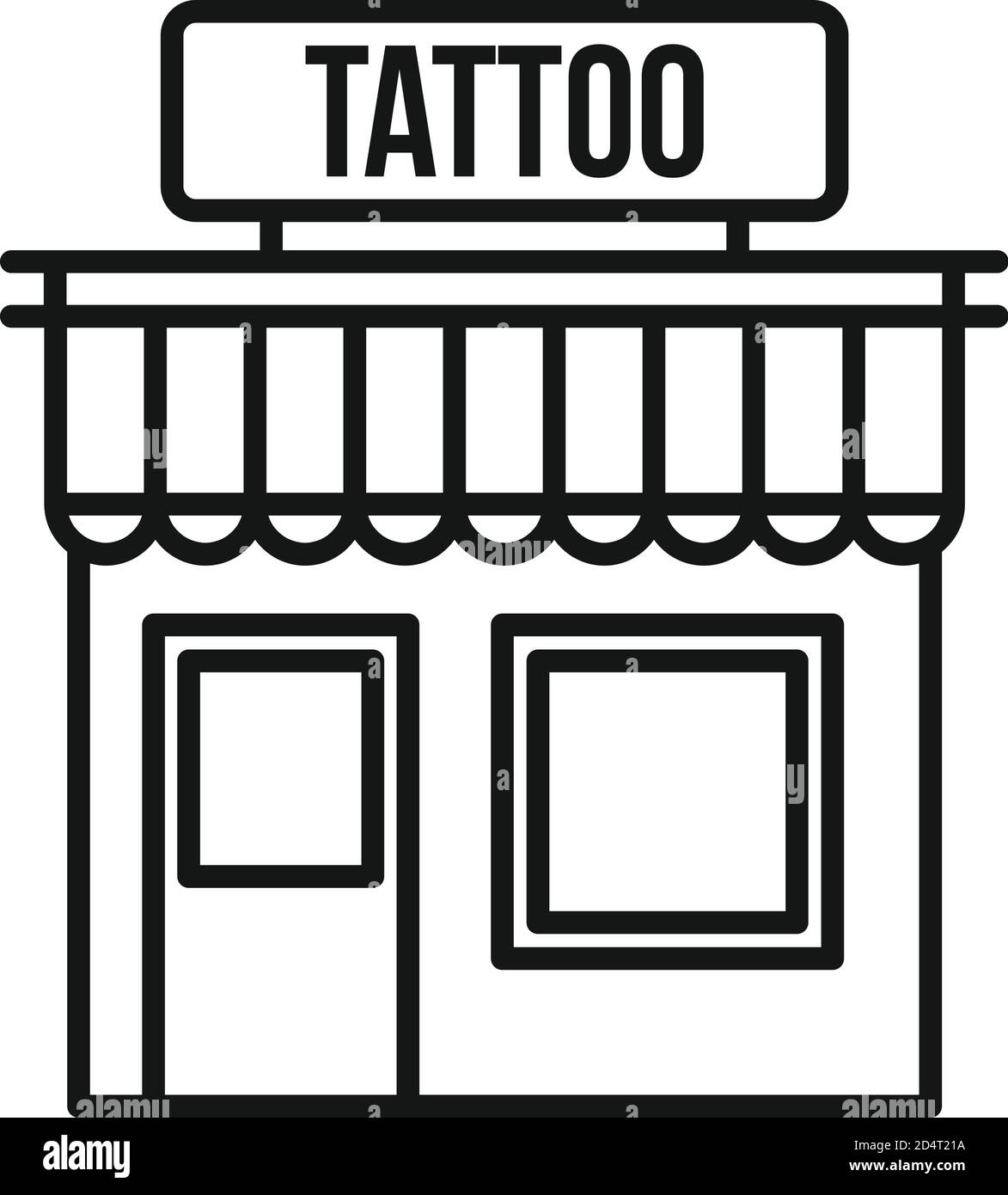Tattoo studio building icon. Outline tattoo studio building vector icon