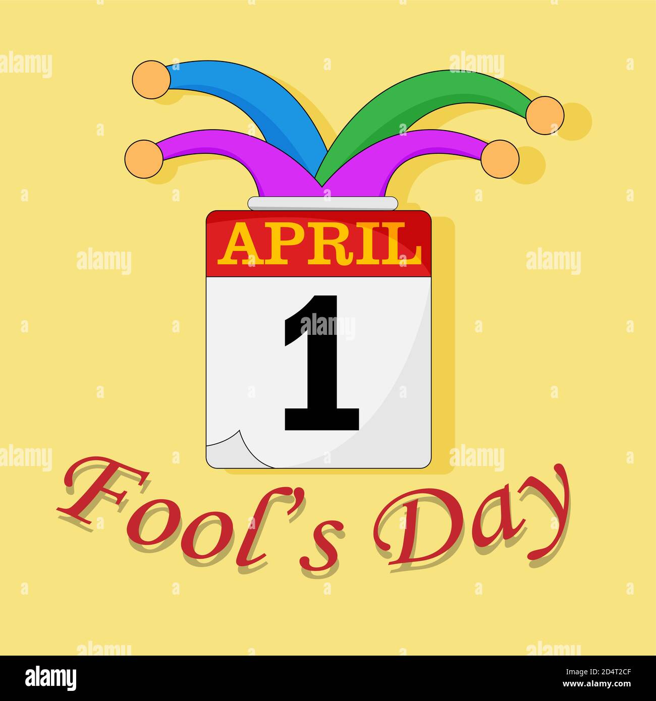 Illustration vector design of April 1 as April Fool's Day Stock Vector