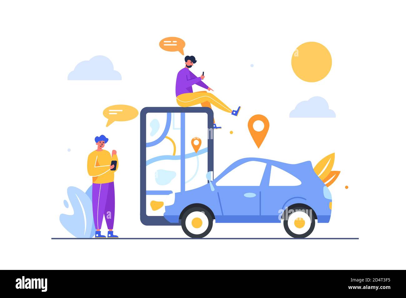 Map two location icon Cut Out Stock Images & Pictures - Alamy