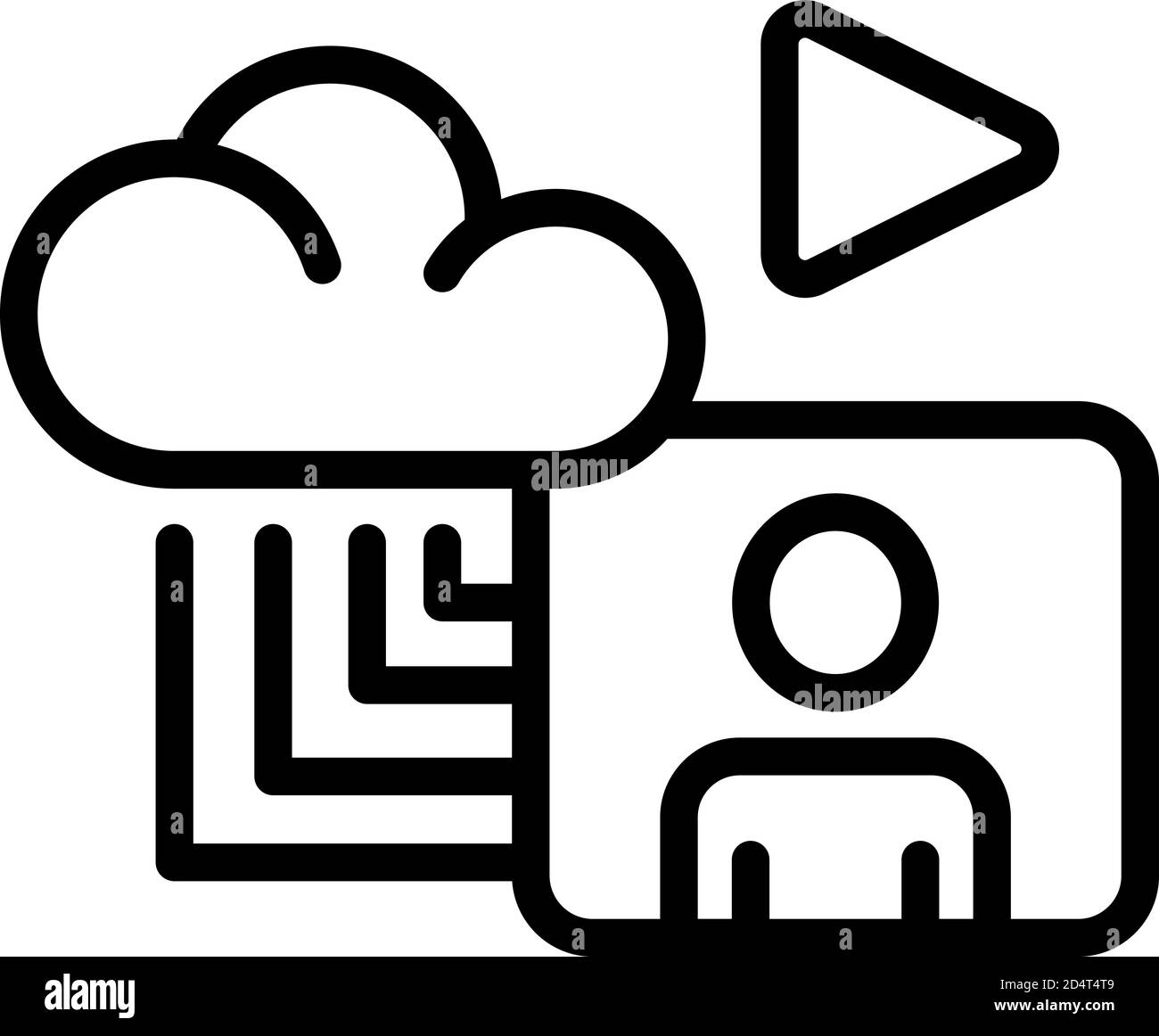 Data cloud stream icon, outline style Stock Vector