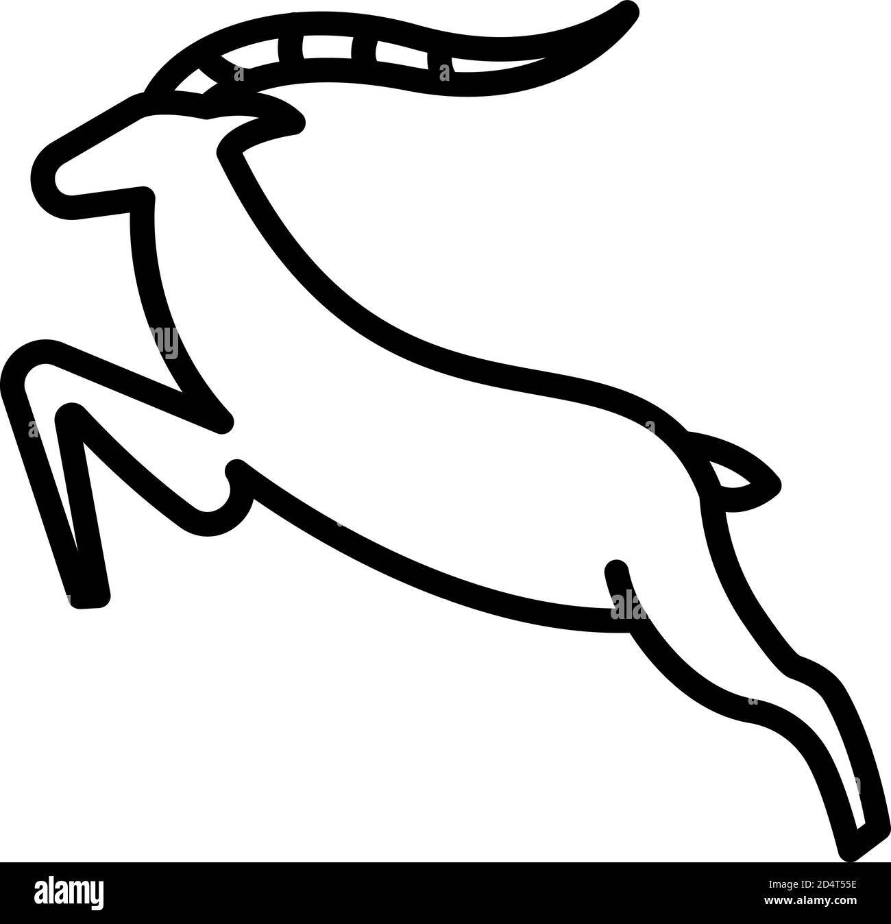 Jumping gazelle icon, outline style Stock Vector