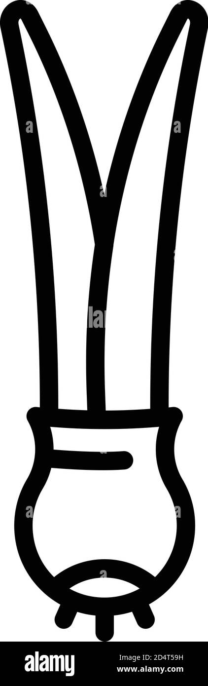 Dish chives icon, outline style Stock Vector