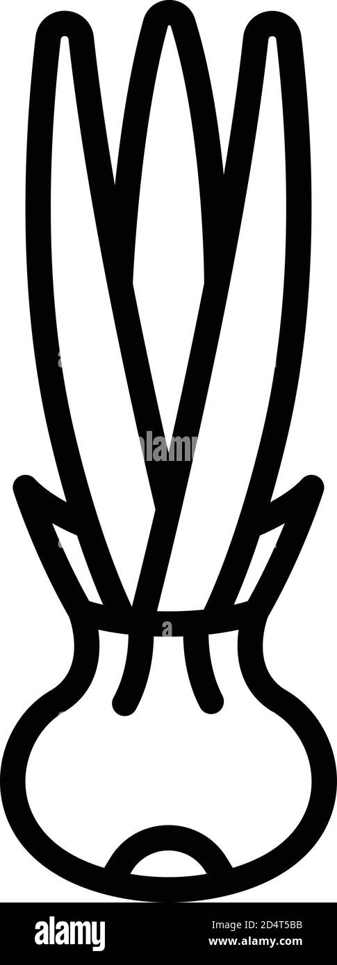 Leaf chives icon, outline style Stock Vector