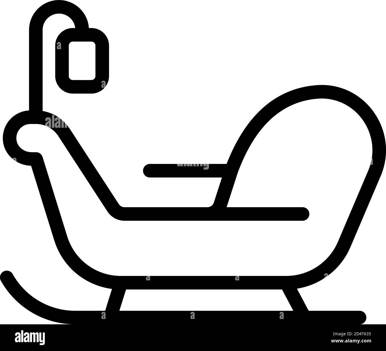 Sleigh with light lamp icon, outline style Stock Vector