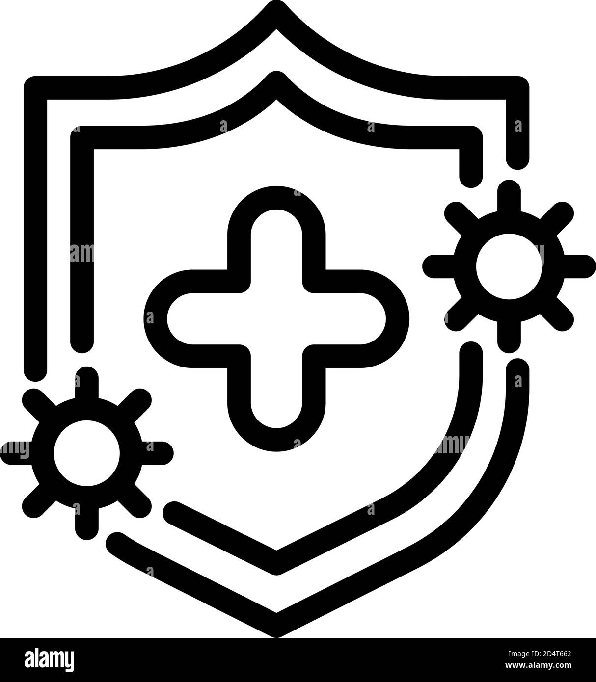 Probiotics shield icon, outline style Stock Vector