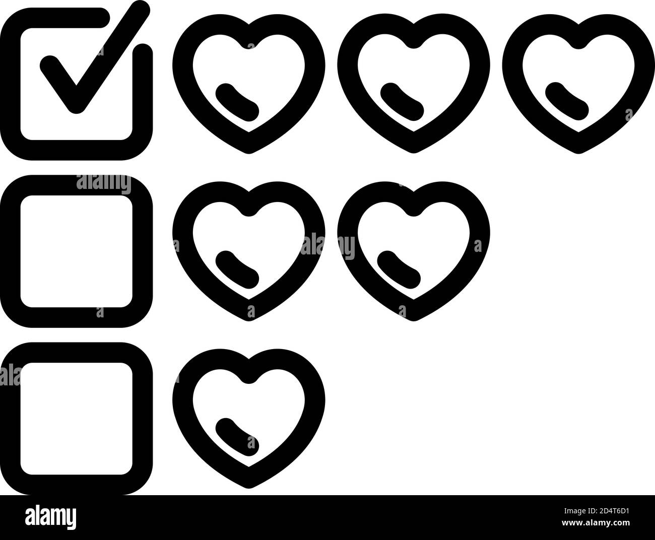Like Hearts Product Review Icon Outline Style Stock Vector Image Art