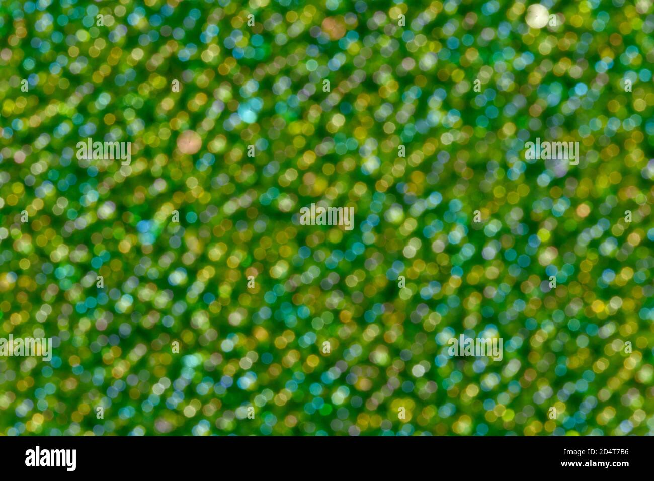 Abstract green glitter soft focus for background or texture. Stock Photo