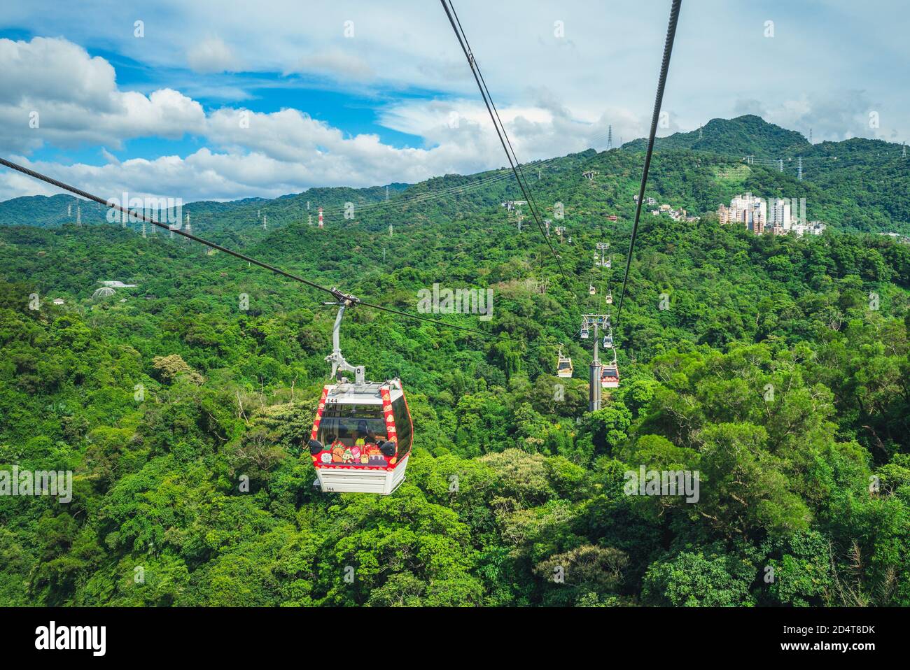 August 18, 2020: Maokong Gondola, a gondola lift transportation system in Taipei, Taiwan. It was opened on 4 July 2007 and operates between Taipei Zoo Stock Photo