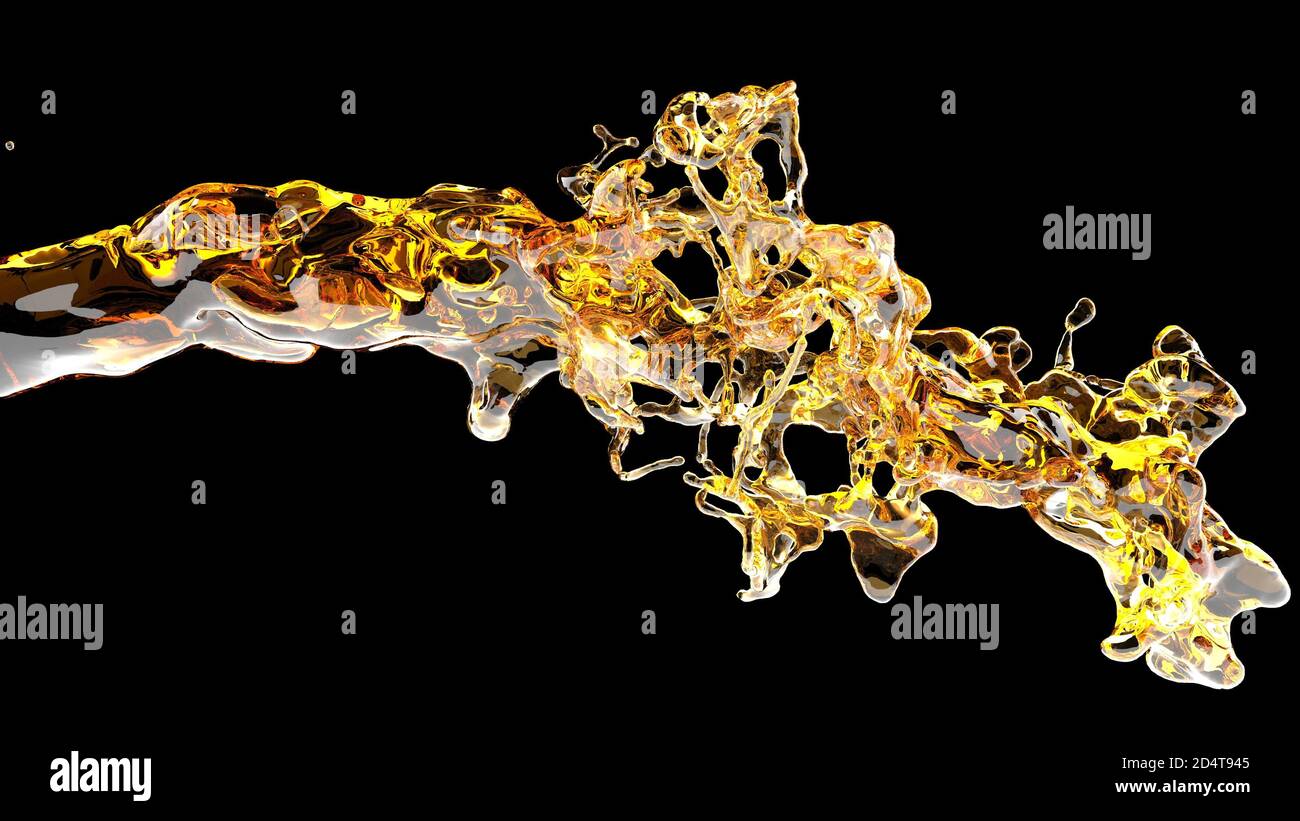 Abstract beer stream jet on black 3d rendering Stock Photo - Alamy
