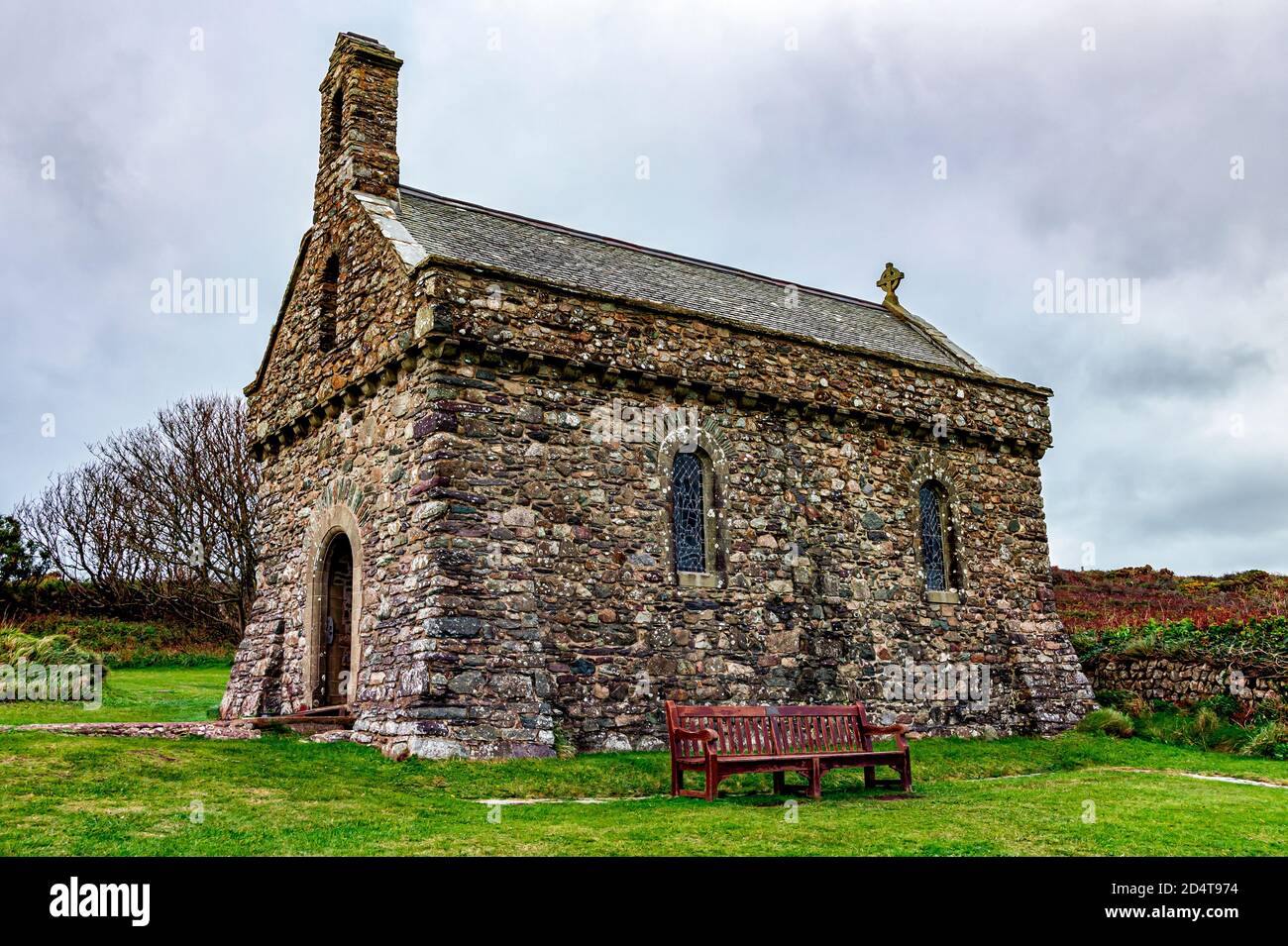 st nons chapel and well Stock Photo