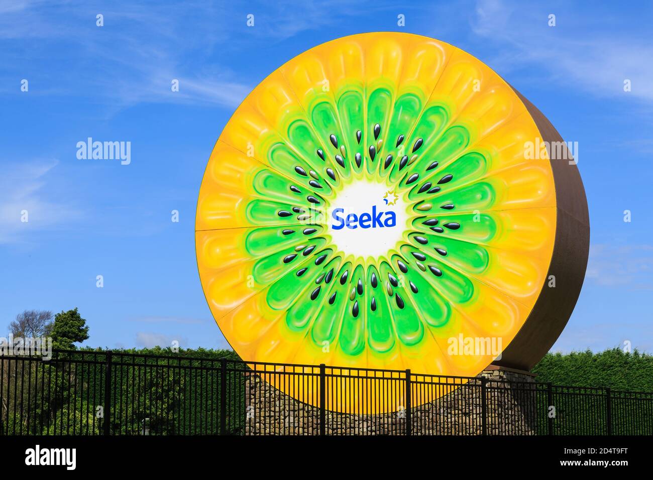 A giant kiwifruit sculpture outside of Te Puke, New Zealand, "The